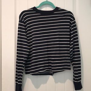 Navy and White Striped Long Sleeve